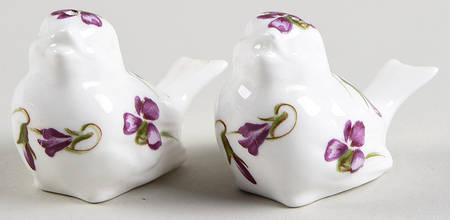 Victorian Violets Figural Salt and Pepper