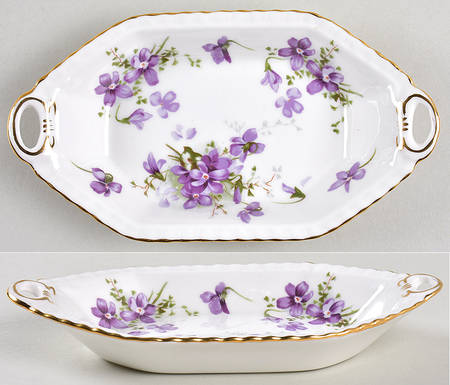 Victorian Violets 6" Oblong Sweet Meat Dish