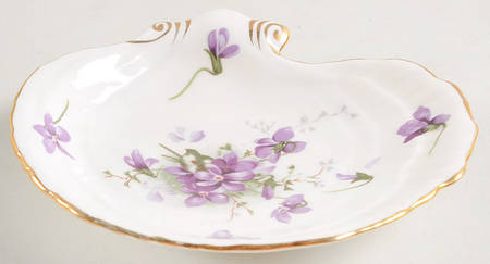 Victorian Violets 5" Shell Shaped Dish