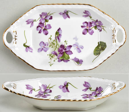 Victorian Violets 5" Oblong Sweet Meat Dish