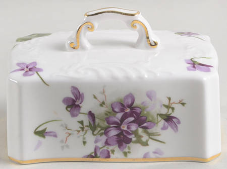 Victorian Violets Lid for Rectangular Butter by Hammersley