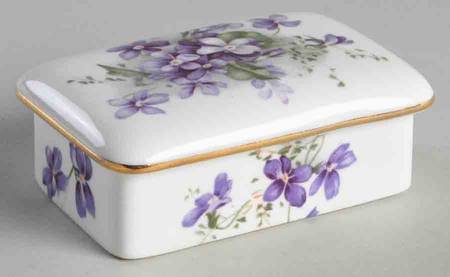 Victorian Violets Trinket Box with Lid