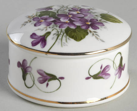 Victorian Violets Trinket Box with Lid