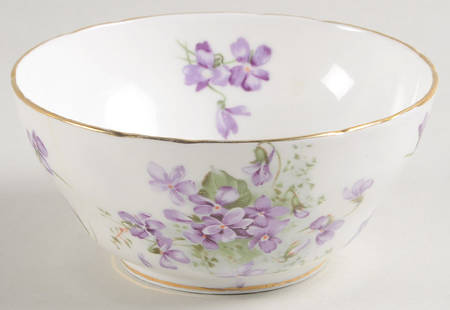 Victorian Violets Cranberry Bowl