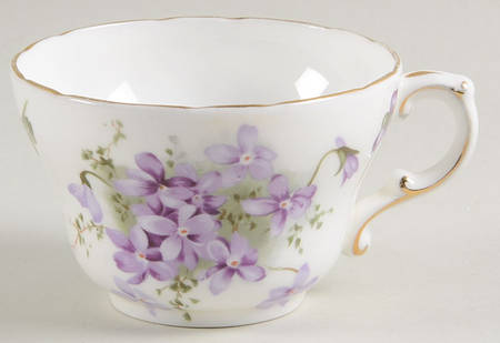 Victorian Violets Flat Cup