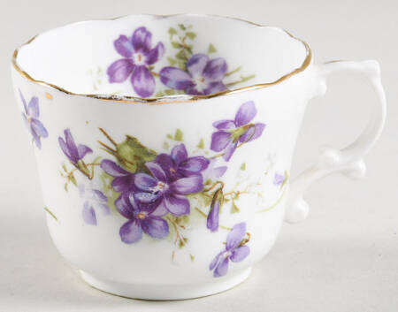 Victorian Violets Flat Demitasse Cup