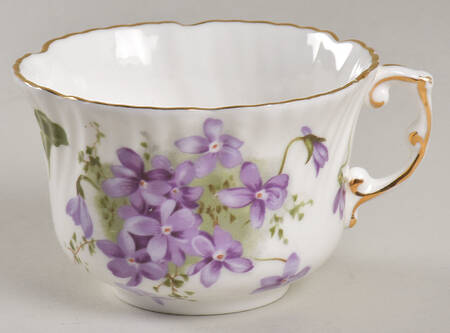 Victorian Violets Flat Cup