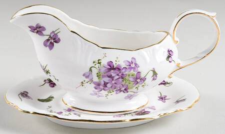Victorian Violets Gravy Boat & Underplate