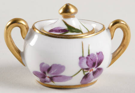 Victorian Violets Miniature Sugar Bowl & Lid