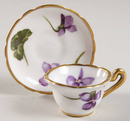Victorian Violets Miniature Cup & Saucer Set