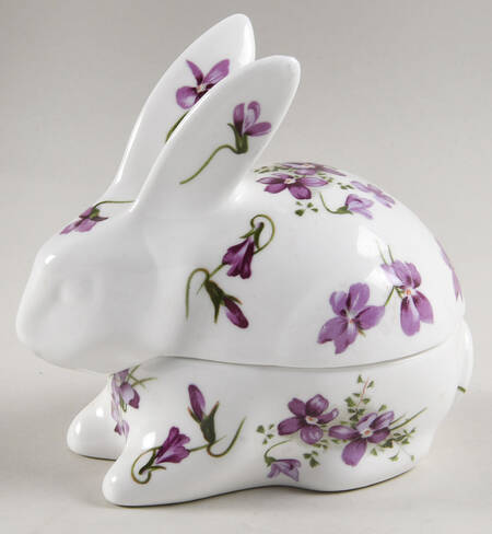 Victorian Violets Rabbit Box & Lid