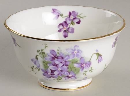 Victorian Violets Cranberry Bowl