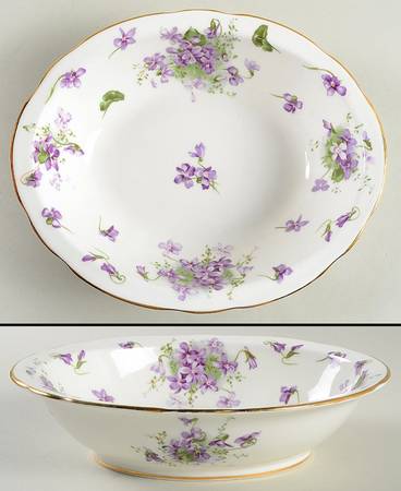 Victorian Violets 9" Oval Vegetable Bowl