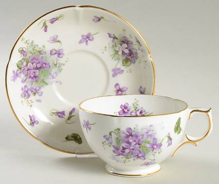 Victorian Violets Breakfast Cup & Saucer Set