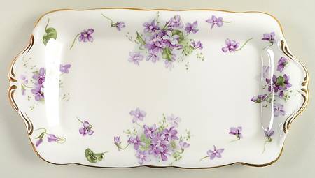 Victorian Violets Rectangular Tray 11"