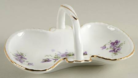 Victorian Violets Handled Candy Dish