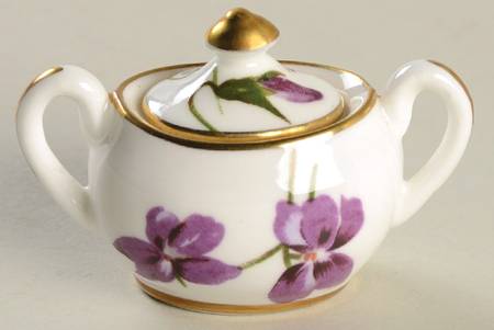 Victorian Violets Miniature Sugar Bowl & Lid