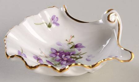 Victorian Violets 4" Shell Shaped Dish