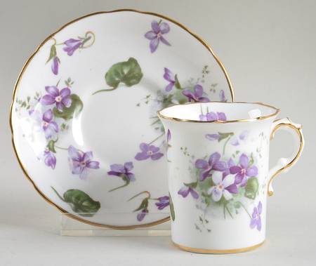 Victorian Violets Chocolate Cup & Saucer Set