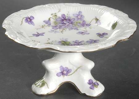 Victorian Violets Round Compote (Height X Width)