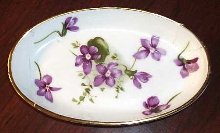 Victorian Violets 4" Oval Tray