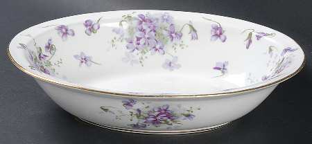 Victorian Violets 9" Oval Vegetable Bowl