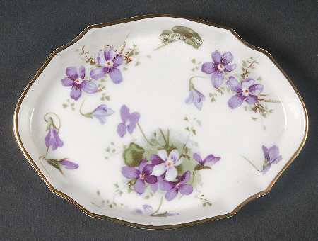 Victorian Violets Silver Tray