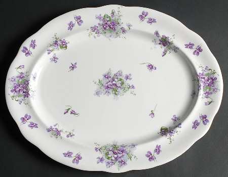 Victorian Violets 16" Oval Serving Platter