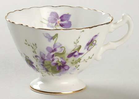 Victorian Violets Footed Demitasse Cup