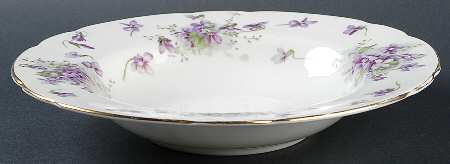 Victorian Violets Rim Soup Bowl