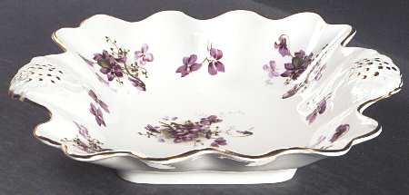 Victorian Violets Rectangular Handled Bon Bon