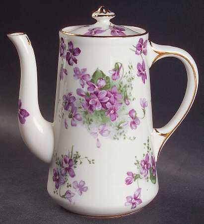 Victorian Violets Mini Coffee Pot & Lid