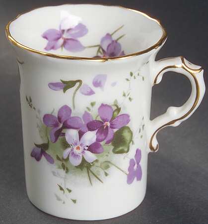 Victorian Violets Flat Demitasse Cup
