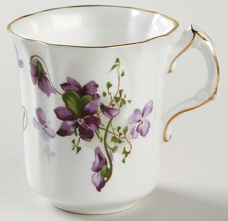 Victorian Violets Flat Demitasse Cup