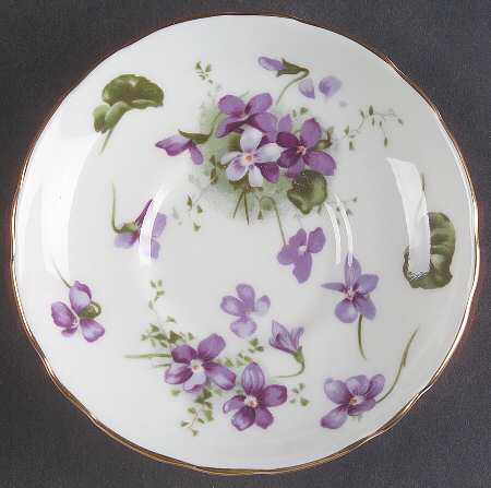 Victorian Violets Saucer for Flat Demitasse Cup