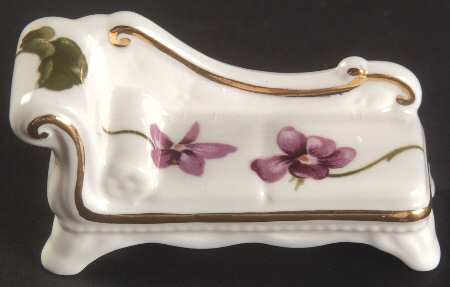 Victorian Violets Chaise Lounge Figurine