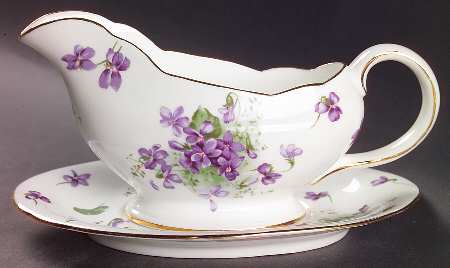 Victorian Violets Gravy Boat & Underplate