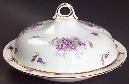 Victorian Violets Muffin Dish & Lid