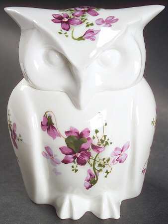 Victorian Violets Owl Box & Lid