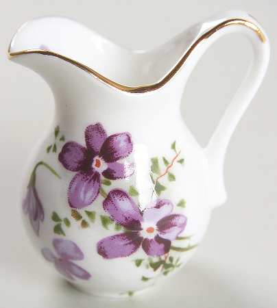 Victorian Violets Mini Pitcher and Bowl Set, Pitcher Only