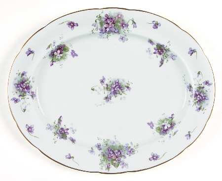 Victorian Violets 13" Oval Serving Platter