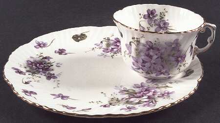Victorian Violets Snack Plate & Cup Set