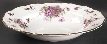 Victorian Violets Large Rim Soup Bowl