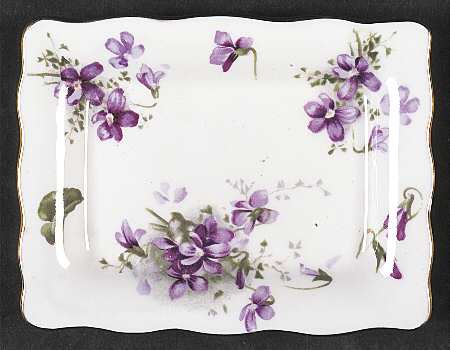 Victorian Violets Silver Tray