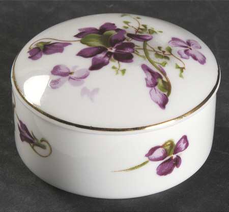 Victorian Violets Trinket Box with Lid