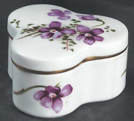 Victorian Violets Trinket Box with Lid