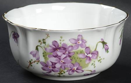 Victorian Violets Open Sugar Bowl