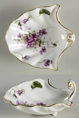 Victorian Violets Small Shell Shaped Dish