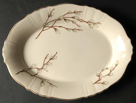 Pussy Willow 12" Oval Serving Platter