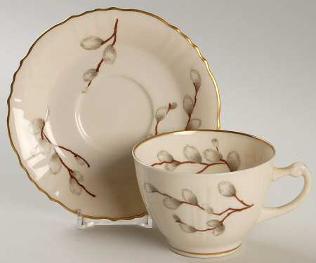 Pussy Willow Flat Cup & Saucer Set